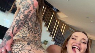 fucking my tattooed coworker with my gf…i cum inside them both – jak knife, chloe foxxe